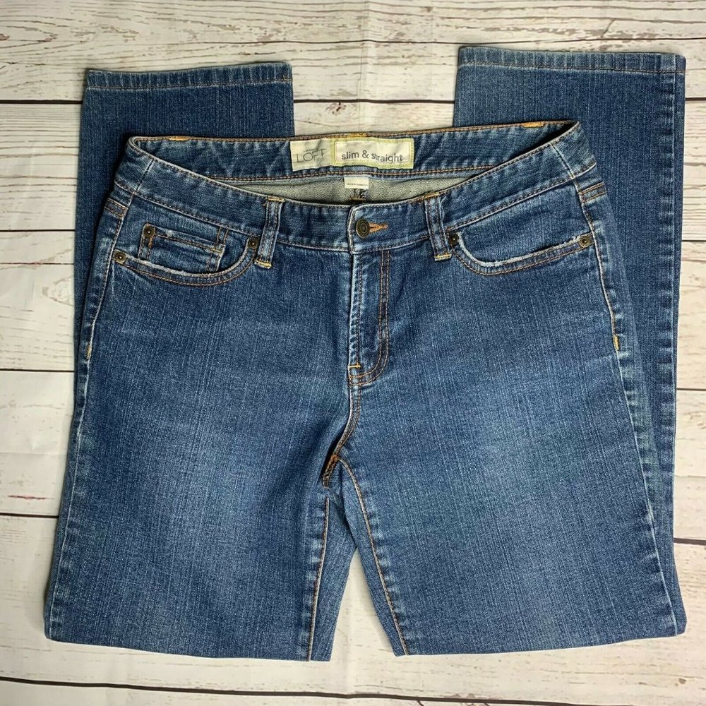 Ann Taylor Loft Womens Blue Straight jeans Size 8